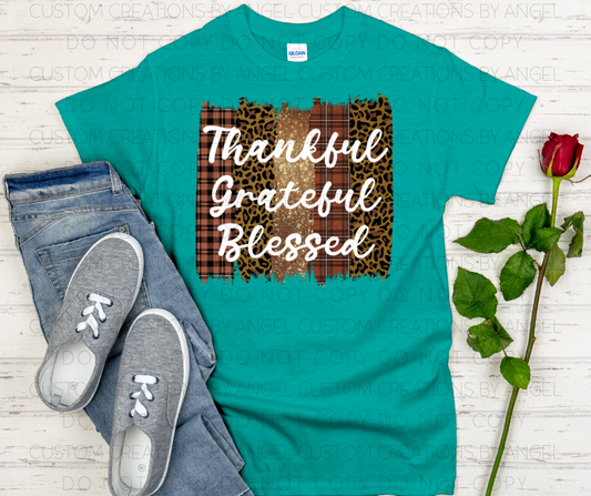 Thankful Grateful Blessed Thanksgiving T-Shirt