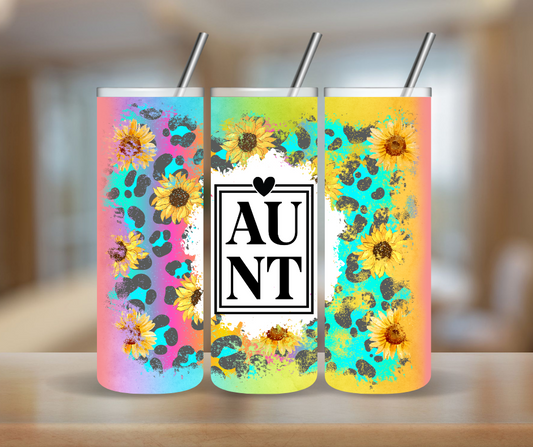 Aunt Leopard & Sunflower Tumbler