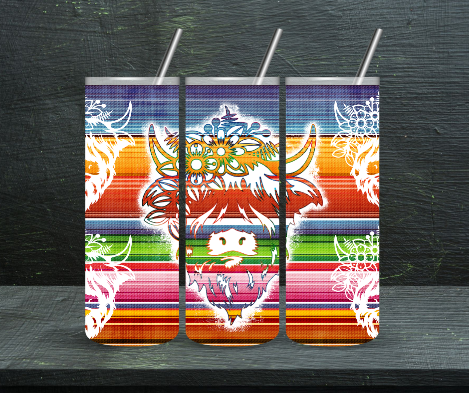 Highland Cow Serape Tumbler