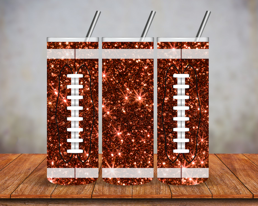 Glitter Football Tumbler